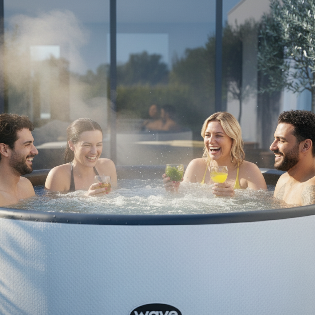 Wave Ontario 4-6 Person Round Drop Stitch Hot Tub | Luxury