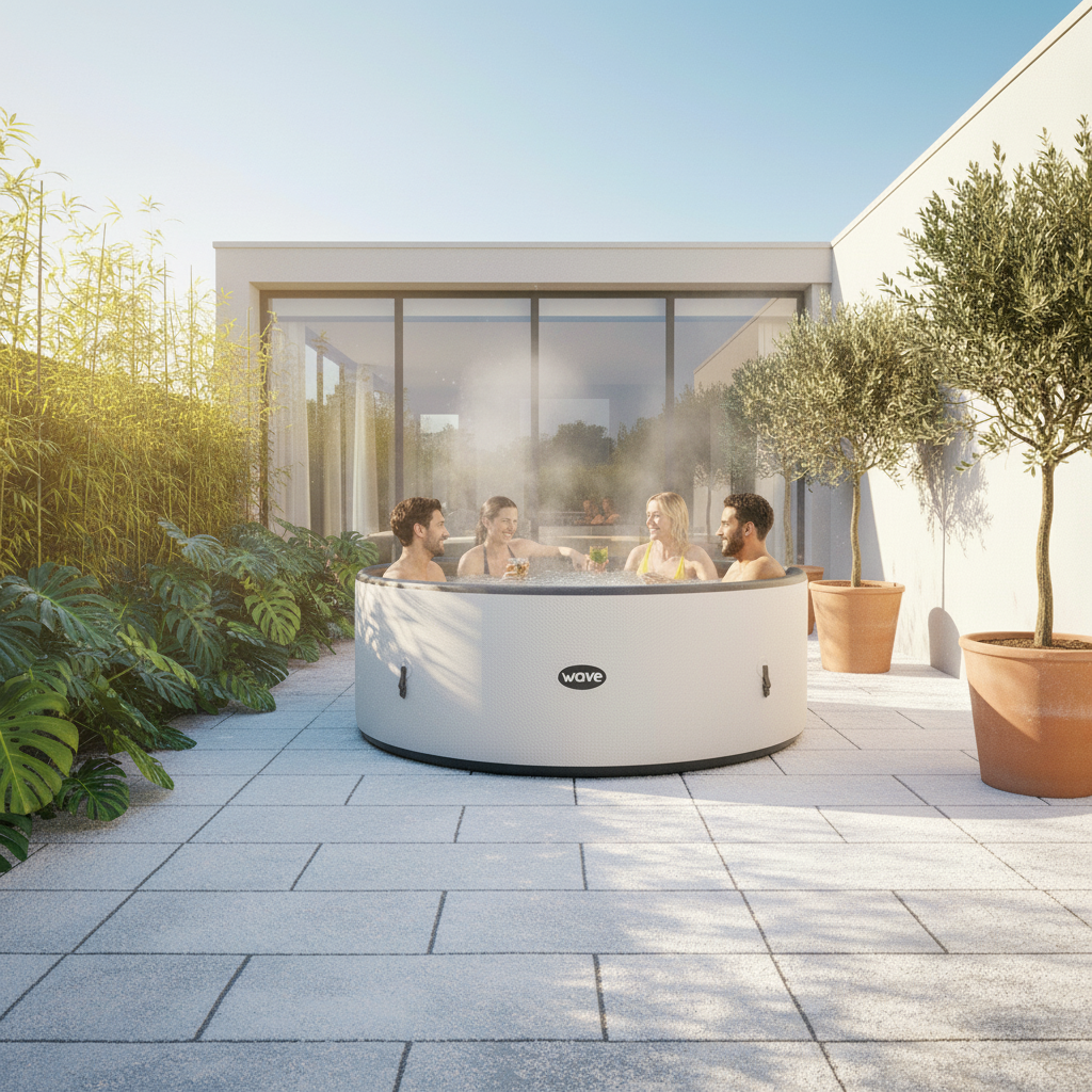 Wave Ontario 4-6 Person Round Drop Stitch Hot Tub – Luxury