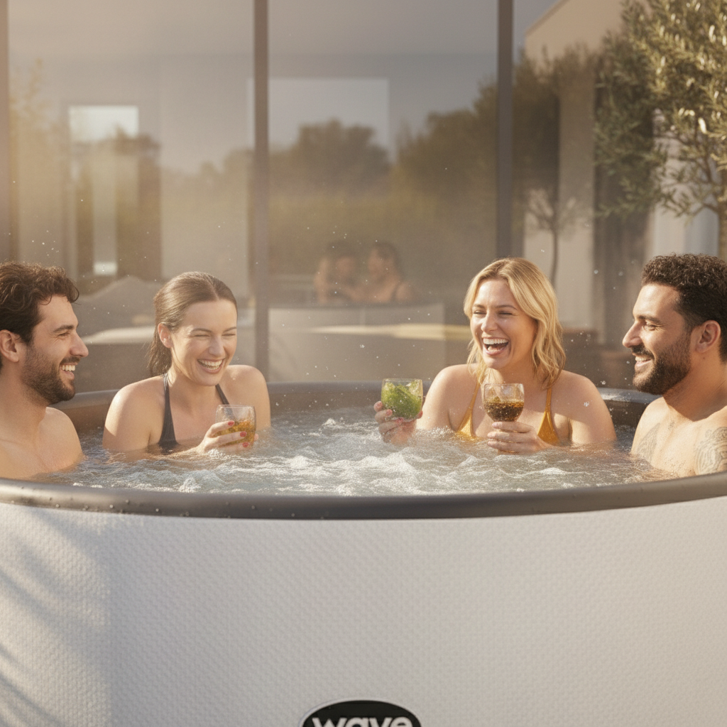 Wave Ontario 4-6 Person Round Drop Stitch Hot Tub – Luxury