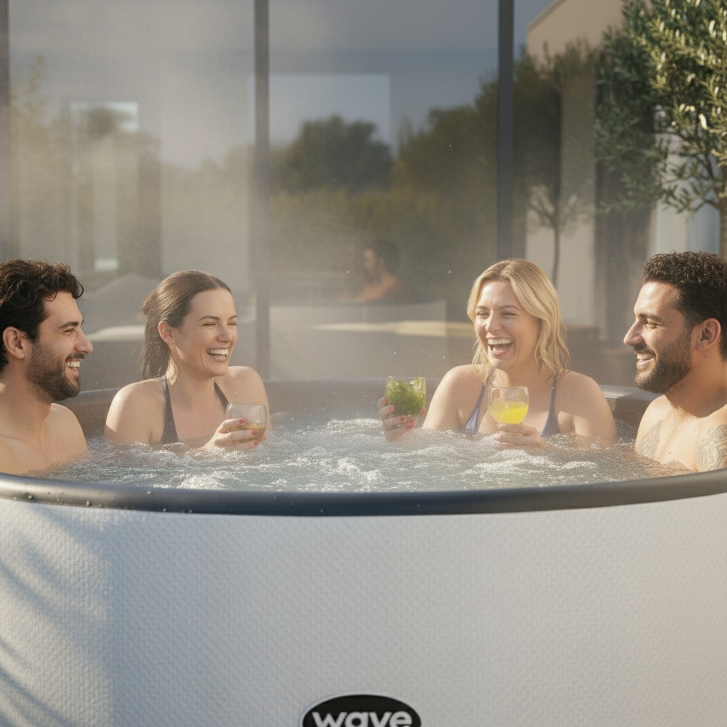 Wave Ontario 4-6 Person Round Drop Stitch Hot Tub – Luxury